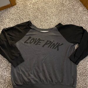 PINK Victoria's Secret Black & Gray Pullover Sweatshirt